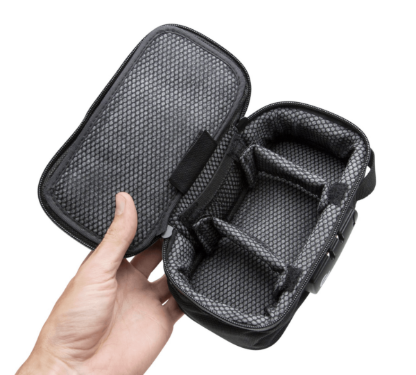There are multiple compartments in the Skunk Guard Sidekick for all your organizational needs.